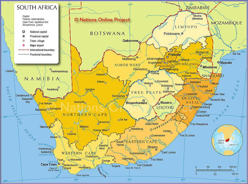 South Africa Province Map 